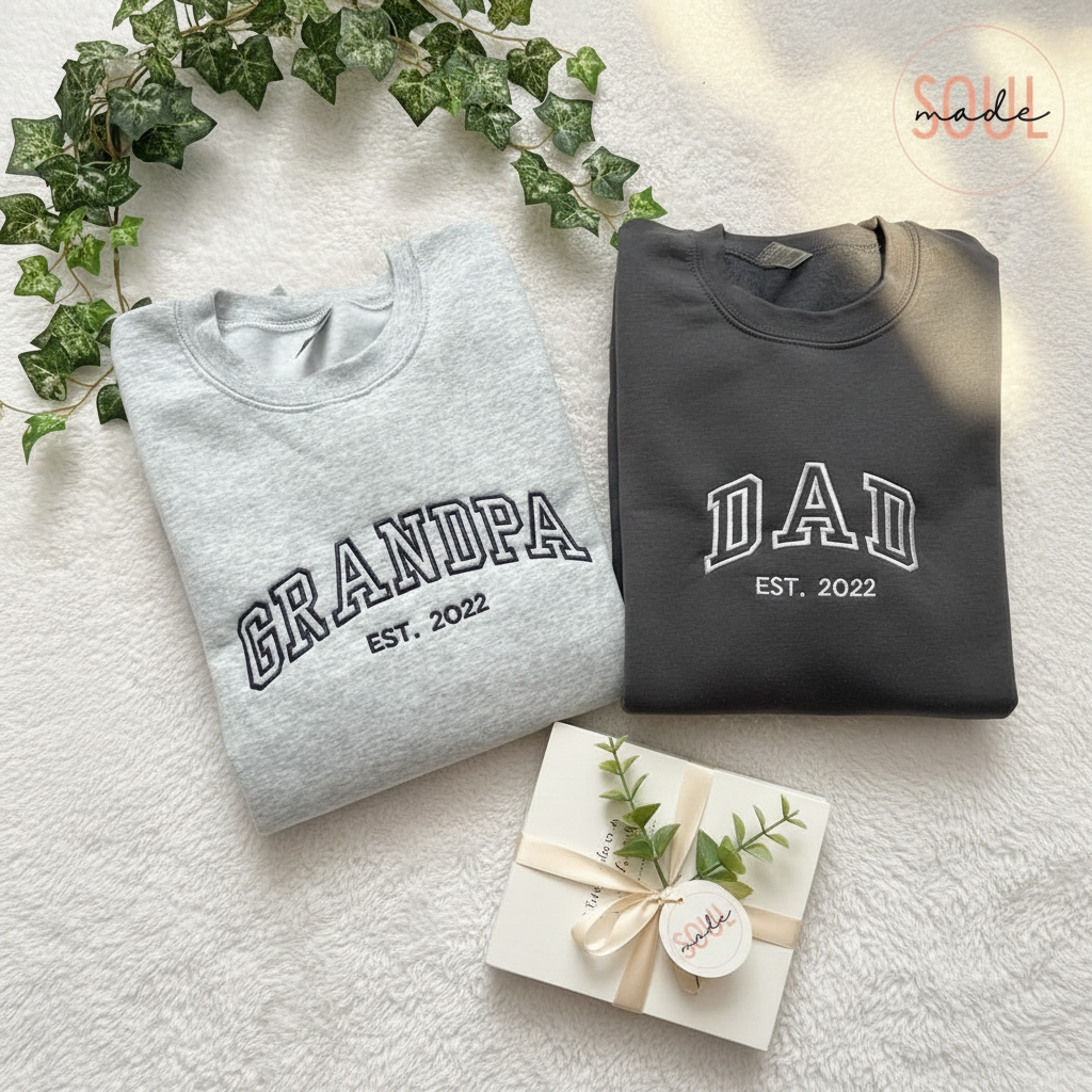 Custom Embroidered Father's Day Sweatshirt — Gifts for Dad & Grandpa