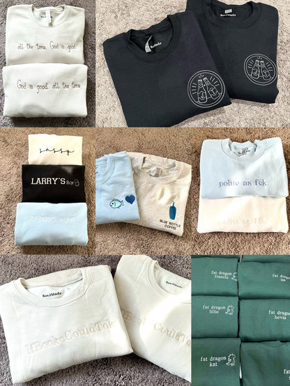 Classic Crewneck Sweatshirt – Personalized Embroidery Gift