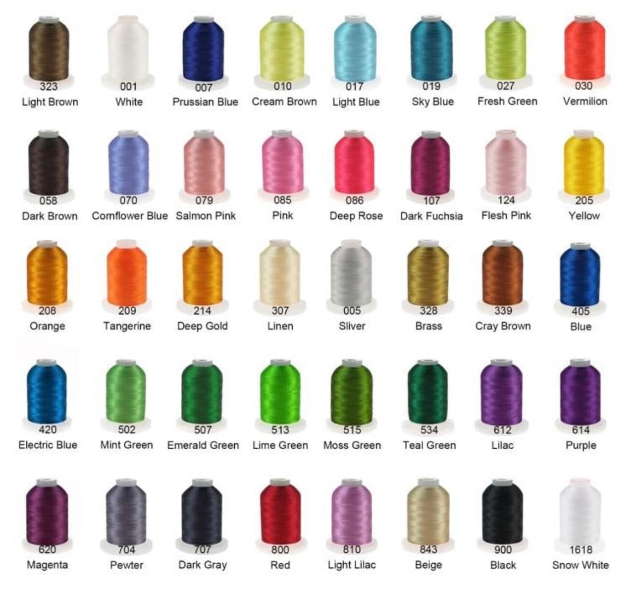 Embroidery thread color chart for custom baby tee personalization