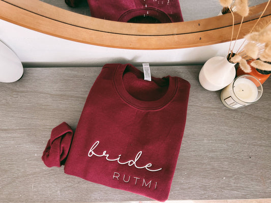 Bridal Custom Embroidery | Personalized Bridal Party Gift