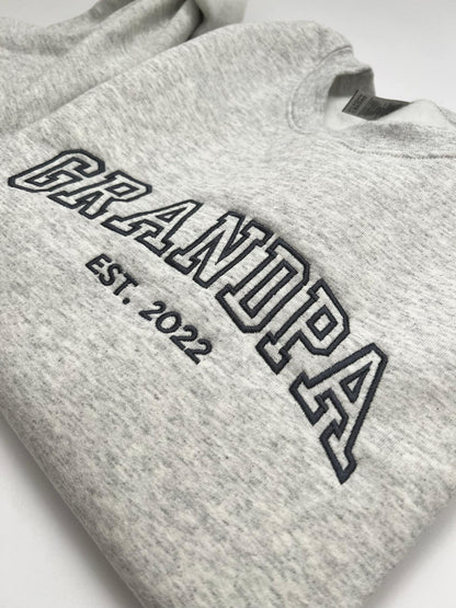 Dad & Grandpa Sweatshirt – Personalized Embroidery Gift with Date