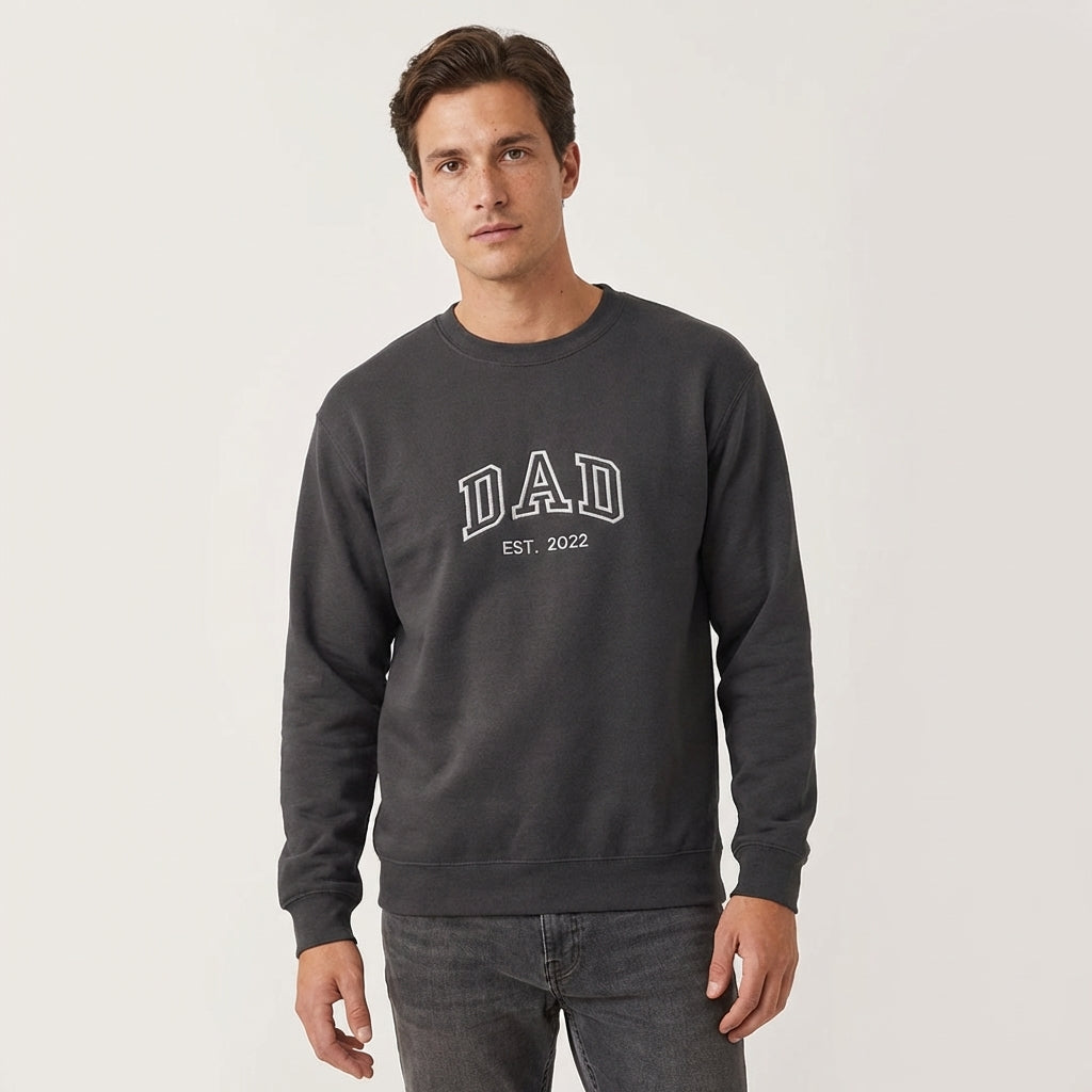 Dad & Grandpa Sweatshirt – Personalized Embroidery Gift with Date