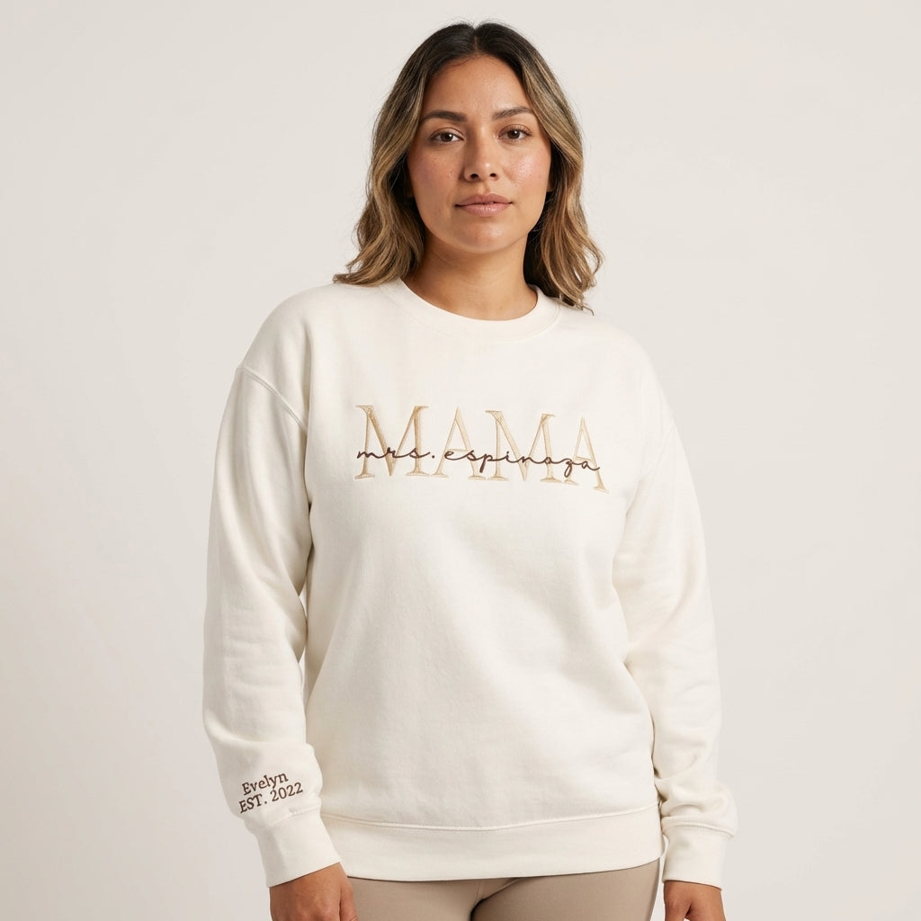 Mama Sweatshirt – Personalized Embroidery Gift for Mom