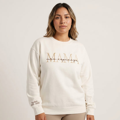 Mama Sweatshirt – Personalized Embroidery Gift for Mom