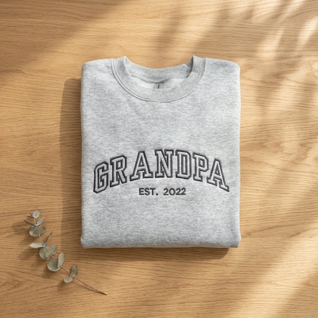 Dad & Grandpa Sweatshirt – Personalized Embroidery Gift with Date