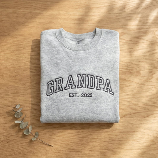 Dad & Grandpa Sweatshirt – Personalized Embroidery Gift with Date