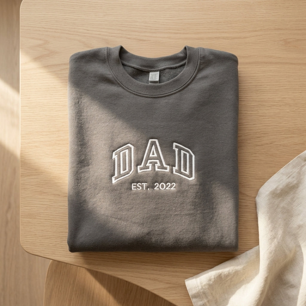 Dad & Grandpa Sweatshirt – Personalized Embroidery Gift with Date